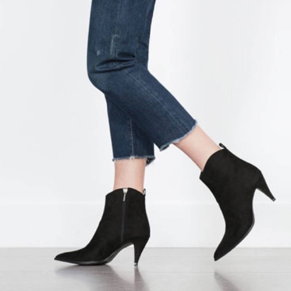 ZARA Cow Boy Style Ankle Boots NEW WITH TAGS